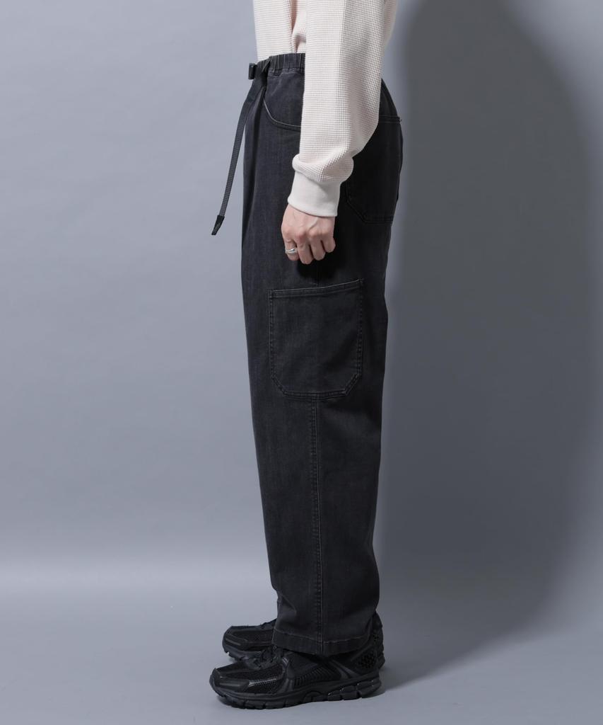 Nano Universe Gramicci/Spodnie Cargo Denim na Zamówienie Specjalne, Męskie, Rozmiar S 010, Czarny, 670-5227134