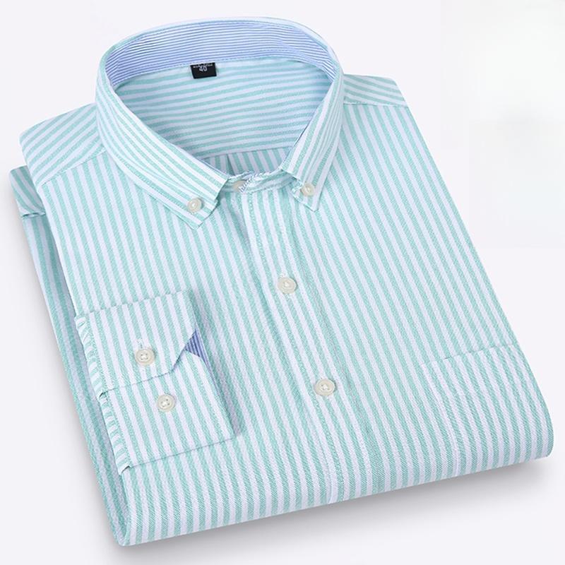 New 100%Pure Cotton Men's Shirt Long Sleeve Classic Versatile Soft Breathable Casual Fashion Business Men's Social Shirt S-7XL