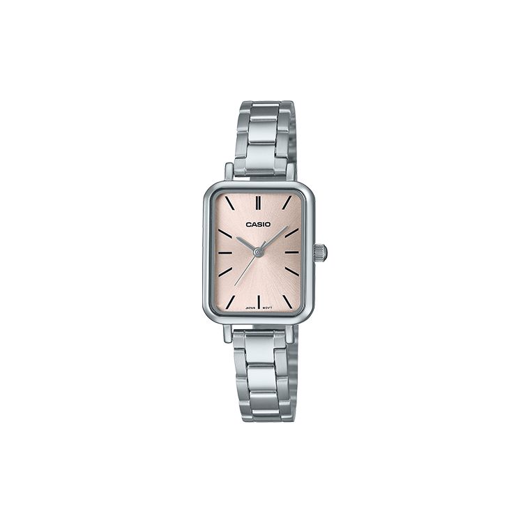 Casio Standard Vintage Series Life Waterproof Quartz Movement Stainless Steel Strap Watch Pink Dial Women watches LTP-V009D-4E
