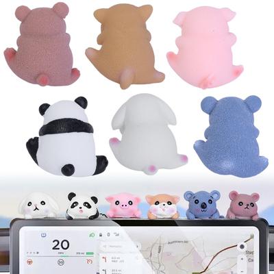 Auto Roztomilé Zvířecí Ozdoby Automatická Středová Konzole Navigační Obrazovka Zvíře Dřepící Medvěd Panda Prasátko Pes Králík Koala Přívěsek