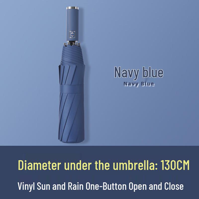 OIMG Extra Large Automatic 10-Rib Folding Sun/Rain Umbrella