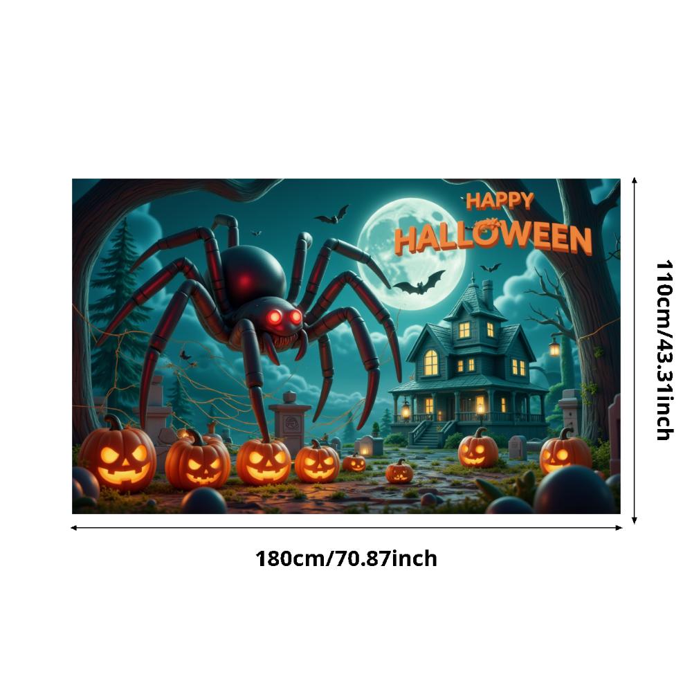 Halloween Banner Haunted Effect Halloween Party Banner Pumpkin Backdrop Pumpkin Illustration Night Theme Banner For Haunted