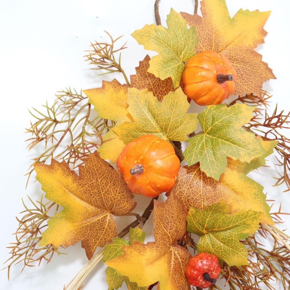 50cm Leaf Pumpkin Halloween Door Hanging Rattan Garden Wall Hanging Garland For Home Party Decoration