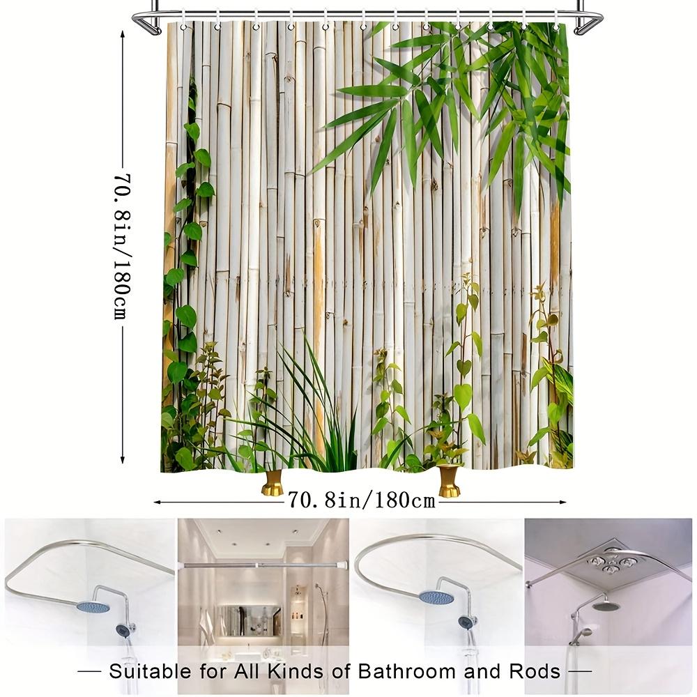 Waterproof Shower Curtain With Bamboo Forest Design Bringing A Natural And Relaxing Atmosphere To Your Bathroom Space