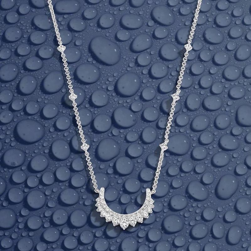 APM Monaco necklace [Romantic Confession] Moon inlaid crystal diamond shines in fashionable adjustable gift box for friends 925 silver AC7252OX