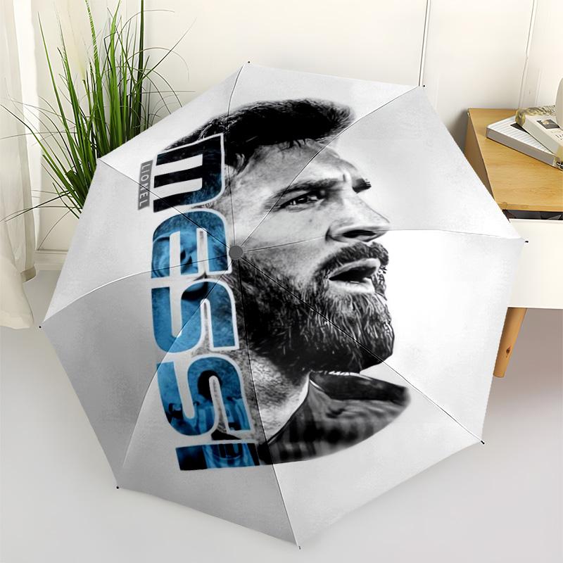 Argentina's Messi Celebration Automatic Umbrella Retractable Design with 8-Rib Durability Foldable Design for Outdoor Daily Use Outdoor Accessory