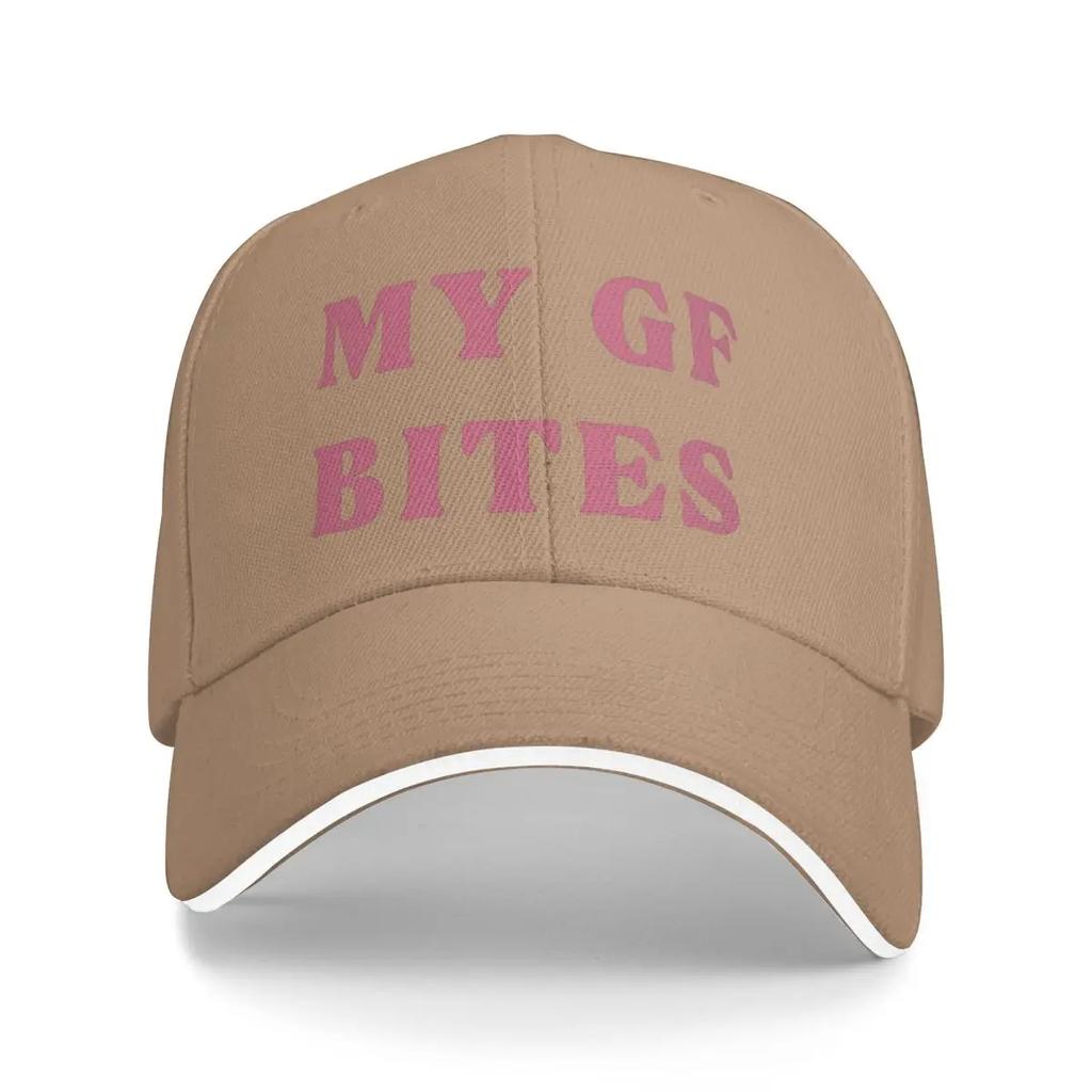 Baseball Caps Funny My GF Bites Letter Print Trendy Customized Unisex Sport Spring Caps