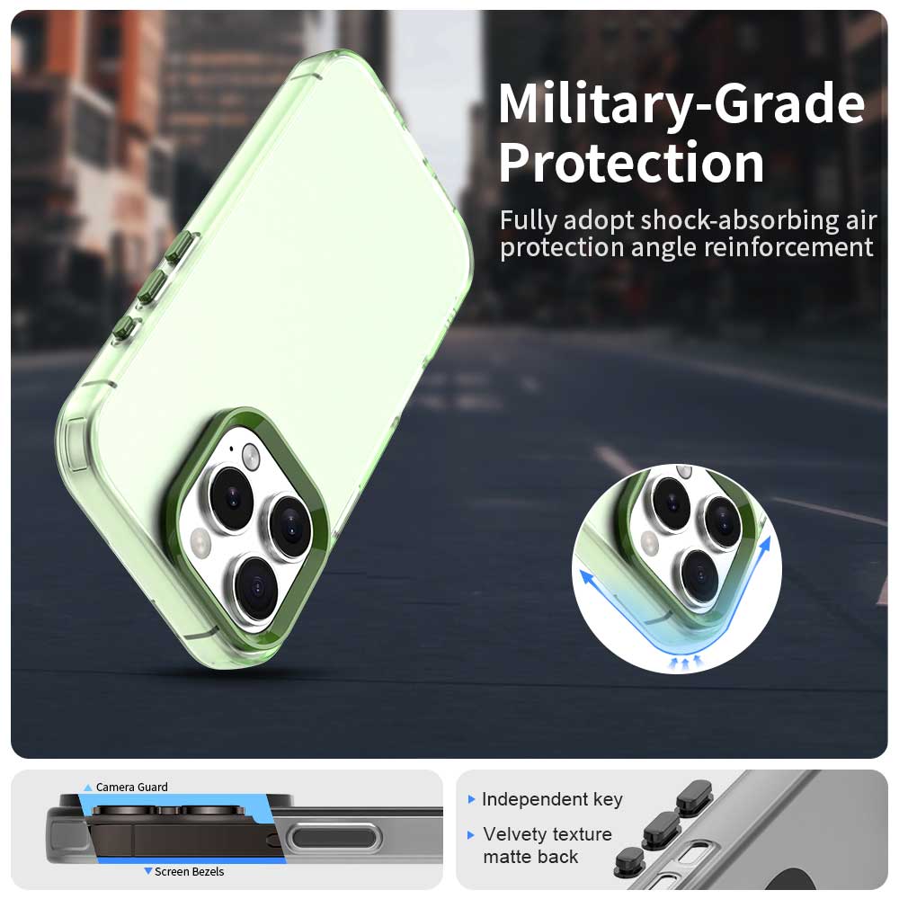

For iPhone 16 Pro Max Case PC+TPU+PET Matte Anti-Drop Phone Back Cover Purple