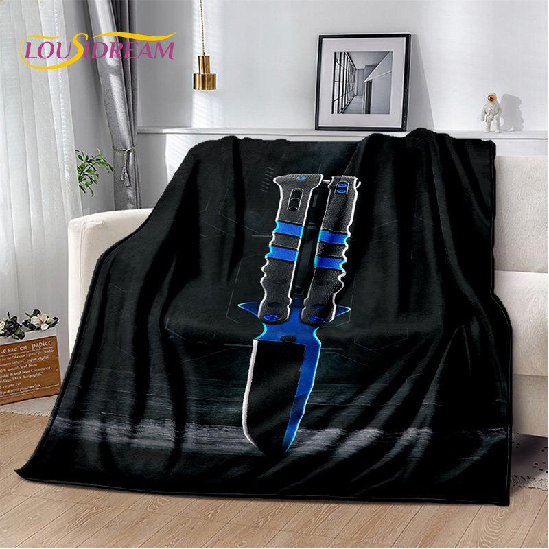 CS,knife,Swiss Knife Sword Games Soft Plush Blanket,Flannel Blanket Throw Blanket for Living Room Bedroom Bed Sofa Picnic Cover