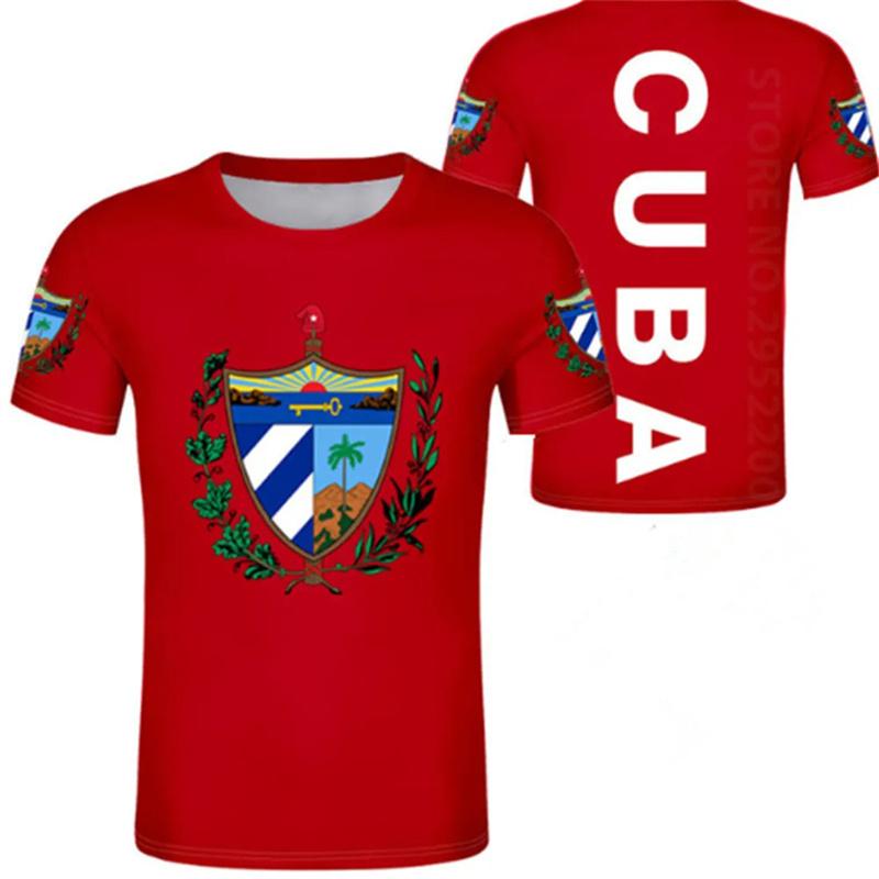 

Summer Cuban Flag 3D Printed T-shirt Men s Quick Drying Short Sleeved National Emblem Pattern Casual Top M