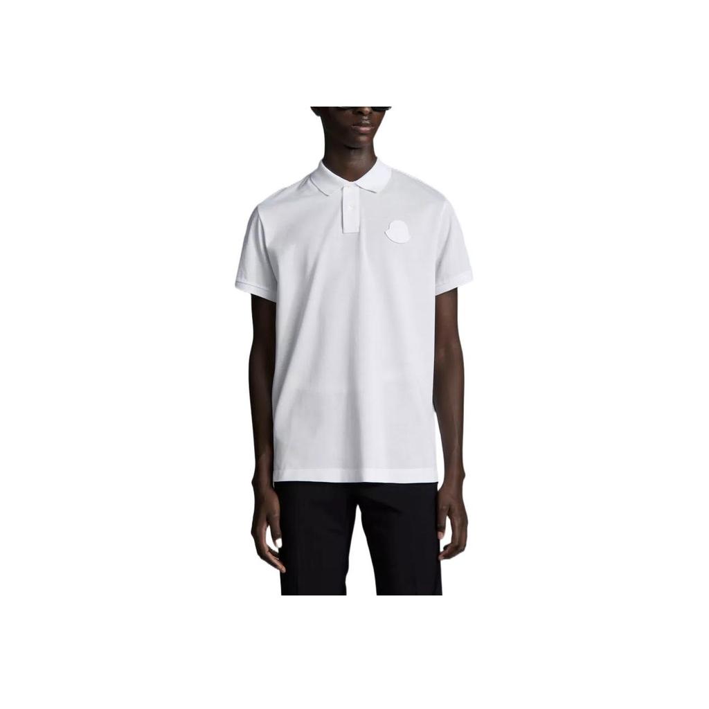 Moncler Monochrome Cotton Short Sleeve Polo Shirt Men tops H10918A0002084673001