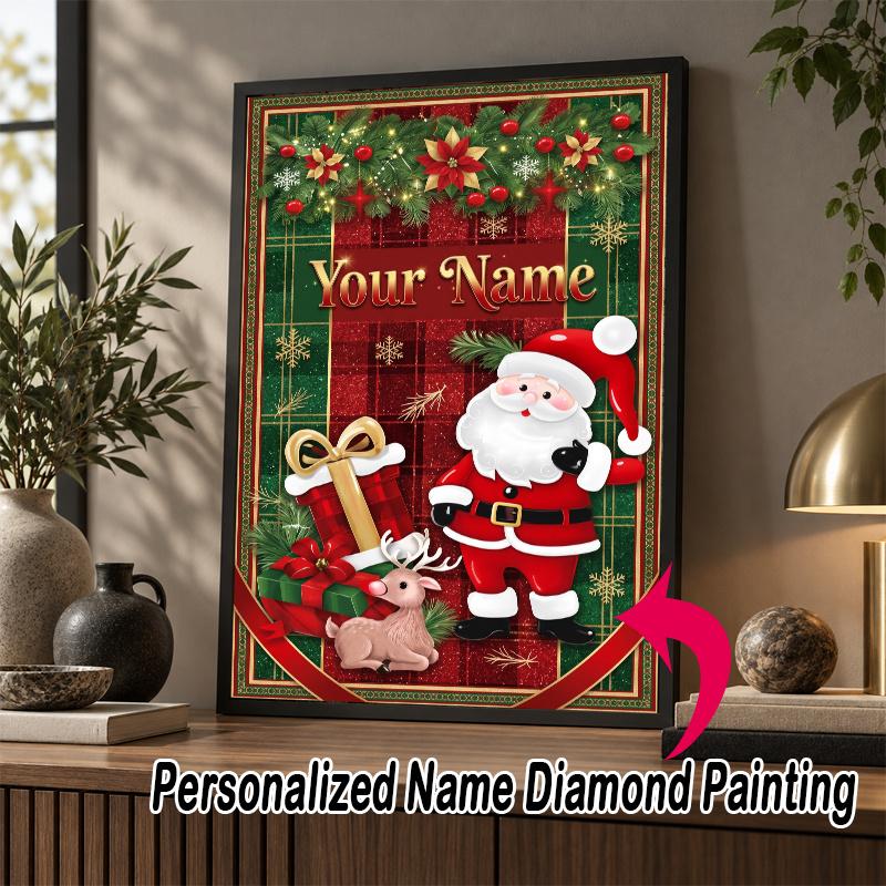 Custom Name Christmas 5D Diamond Painting Personalized Full Drill Diamond Art Kit Gift