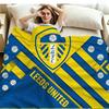 Leeds United Logo Print Flannel Blanket High Quality Warm Comfortable Cover for All Seasons Perfect for Gifts Home Decor