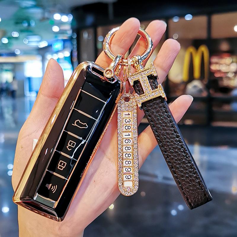 New TPU Car Key Case Cover Protect Shell Bag For Great Wall GWM WEY Coffee01 Coffee02 WEY-X WEY-S WEY-GT VV7 GT Auto Accessories