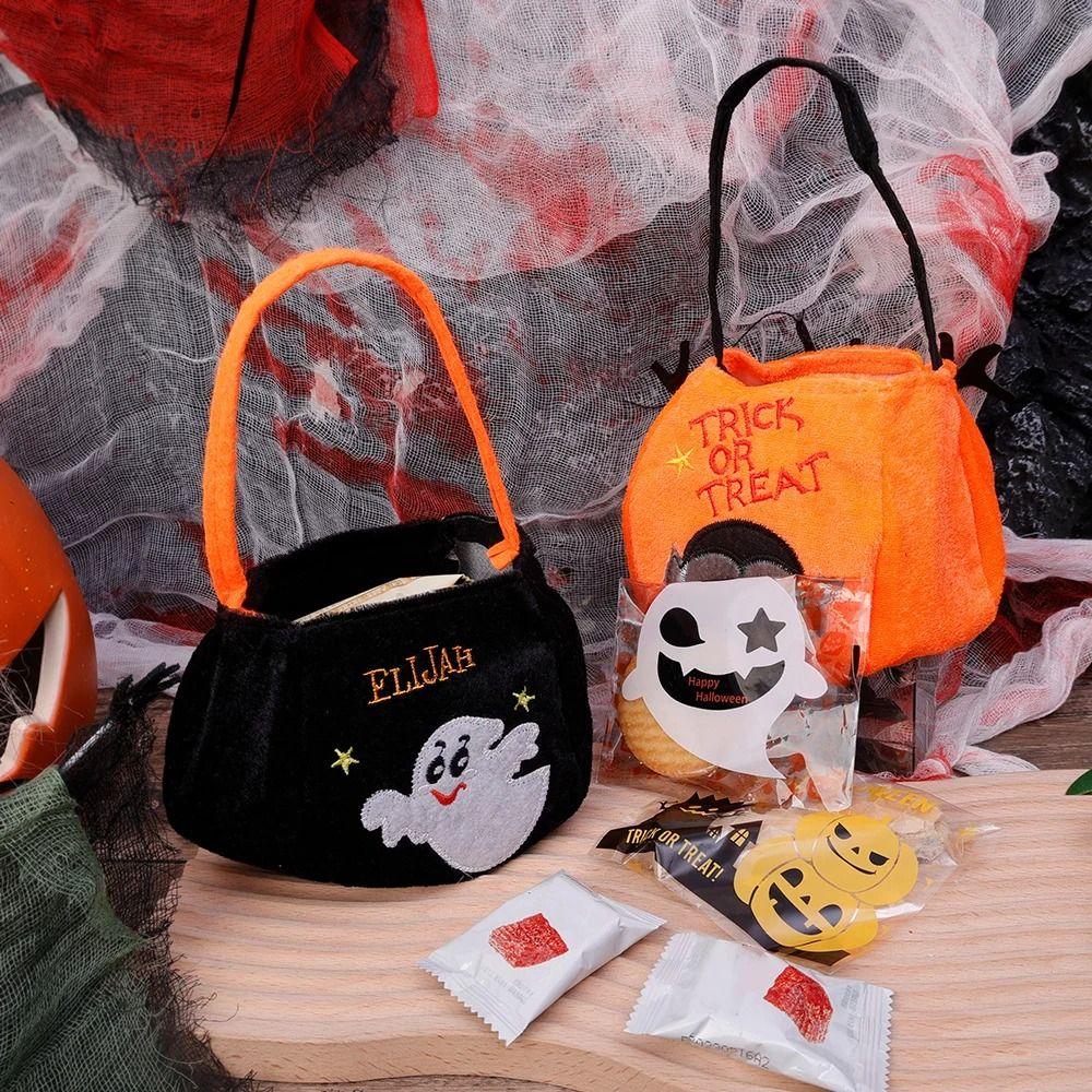 Cloth Gift Basket Trick Or Treat Pumpkin Candy Bag Cute Halloween Candy Bag  Happy Halloween Day
