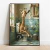 Funny Cat Bathroom Decor Humorous Bathroom Poster Guest Toilet Wall Art Prints Cat Humor Picture Toilet Wall Decor Bathroom Art