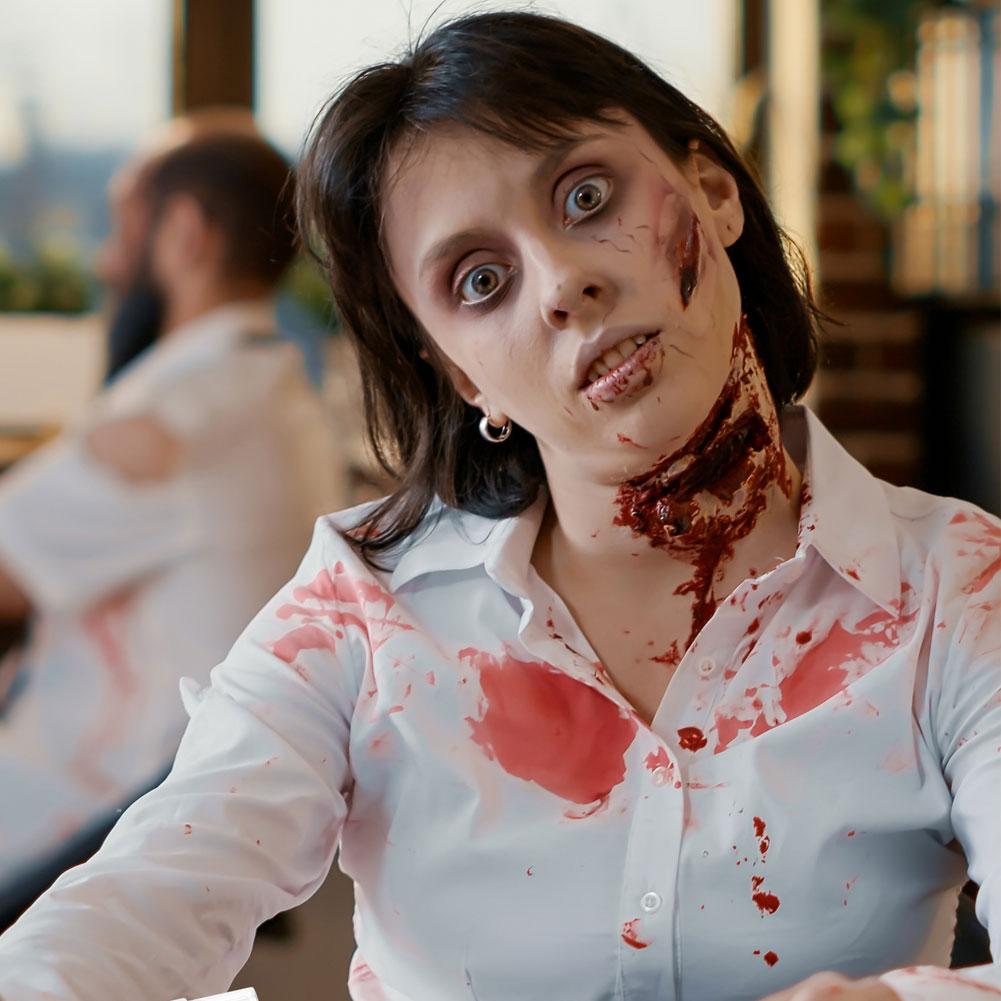 Fake Blood Prop with Spray Head Halloween Decoration Horror Cosplay Cosmetics Artificial Plasma Party Supplies Pranks DIY Halloween Supplies