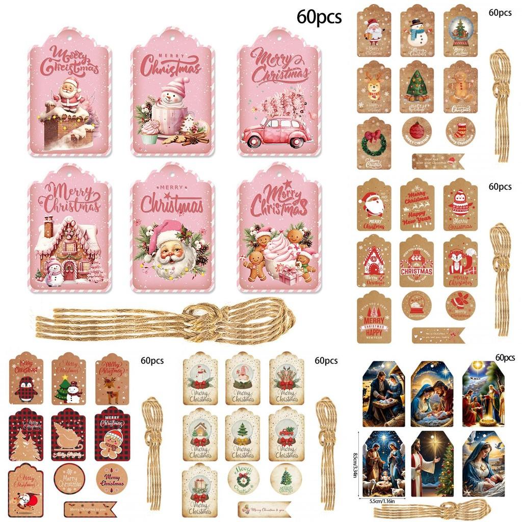 Themed Christmas Paper Gift Tags With Vintage Snowman For Festive Event Decor