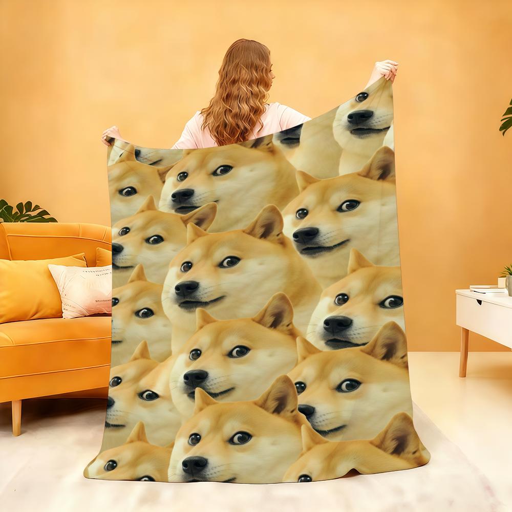 Funny C CheemS D Doge E Blanket Soft Throw Blanket for Home Bedroom Bed Sofa Picnic Travel Office Rest Cover Blanket Gift