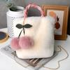 Plush Bag, Cherry Bag, Cute Girl Handbag, Women's 2026 Korean Versi New Autumn and Winter E Shoulder Crossbody Bag
