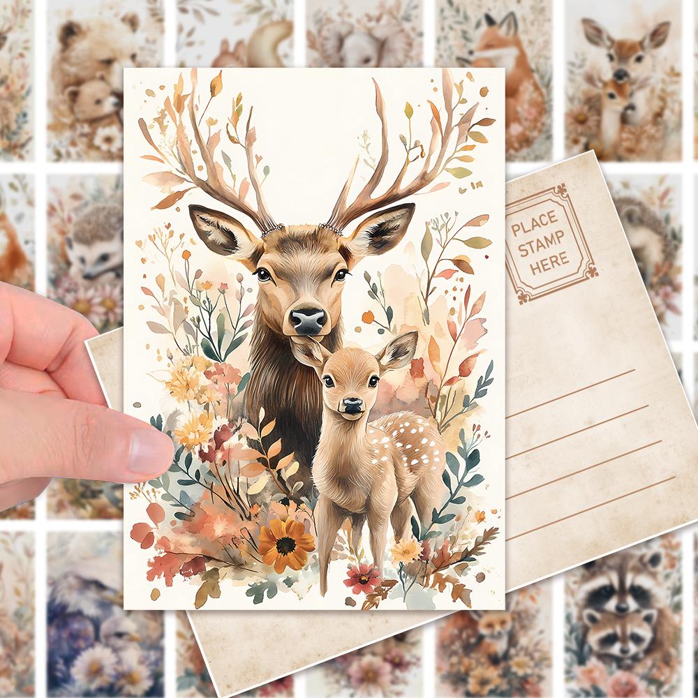 32 Pcs, Vintage Animal Postcards, Wall Stickers, Mailing Cards, Greeting Cards, DIY Postcards, Souvenir Postcards, Decorations