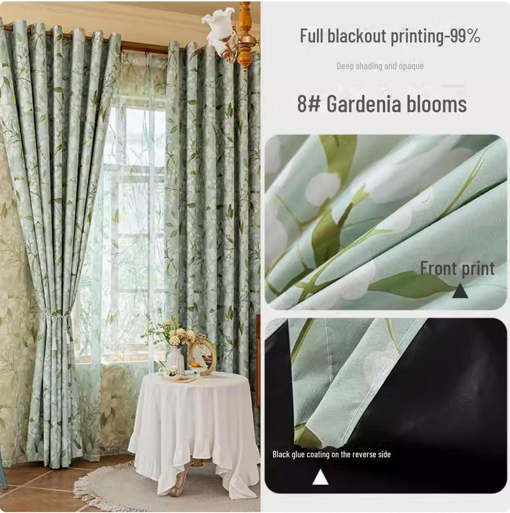 Nordic Blackout Curtains - Modern Bedroom/Living Room Full Blackout with Printed Design
