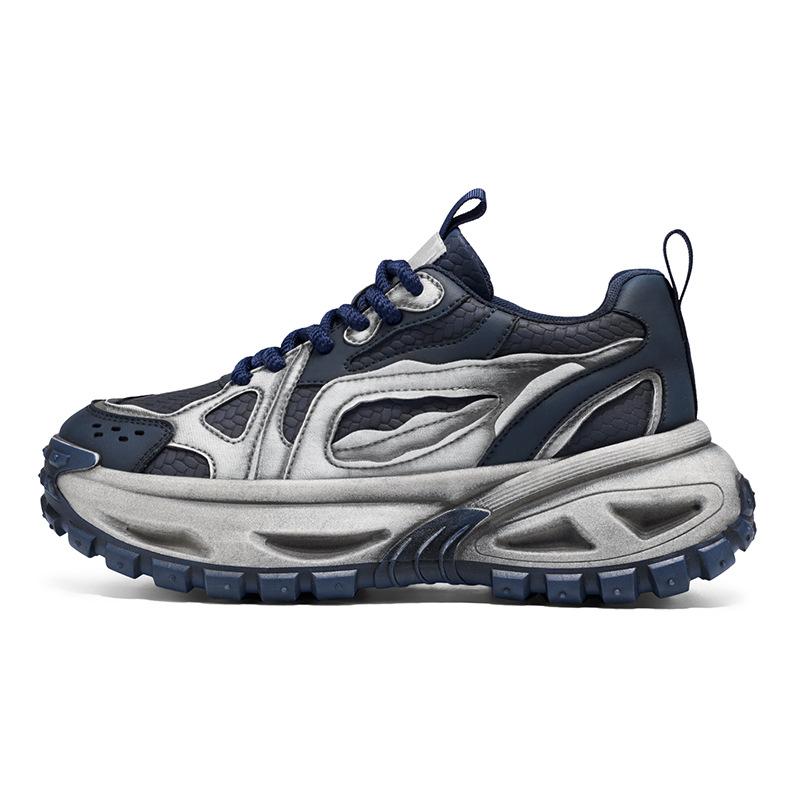 Autumn and winter thick-soled heightening dad shoes student tide leisure sports running shoes low-top leather surface
