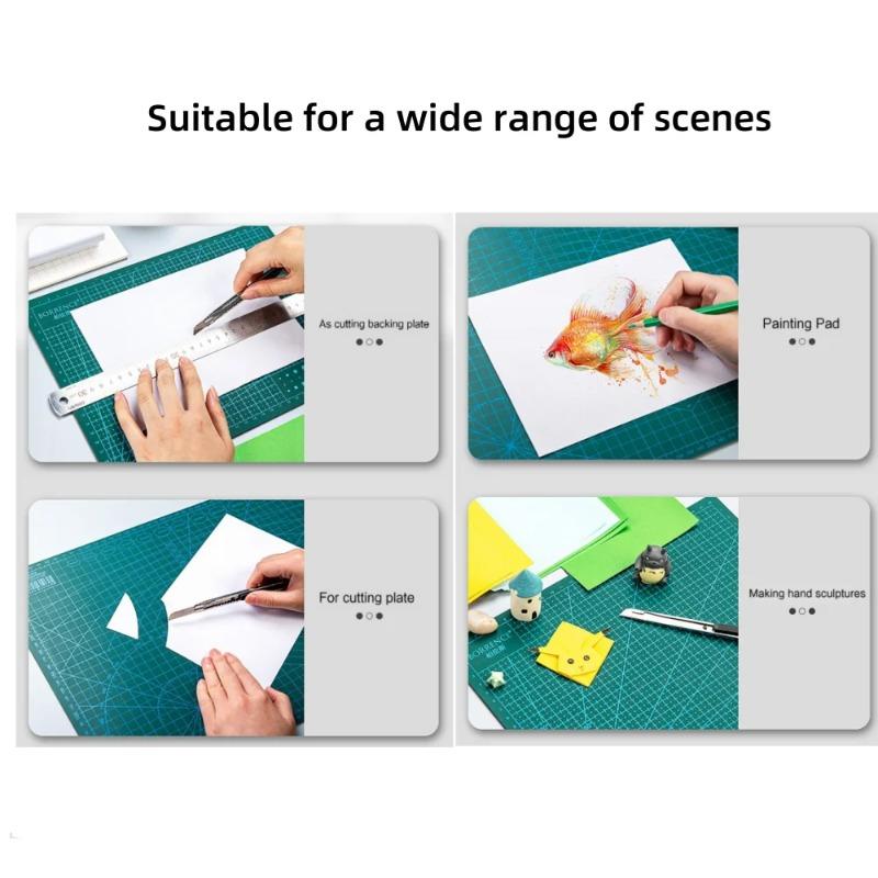 Borrence 1pc Large Cutting Mat Self Healing Double Side A4 A5 Cutting Pad for Crafting Silhouette Grid Green Sewing Cutting Mat