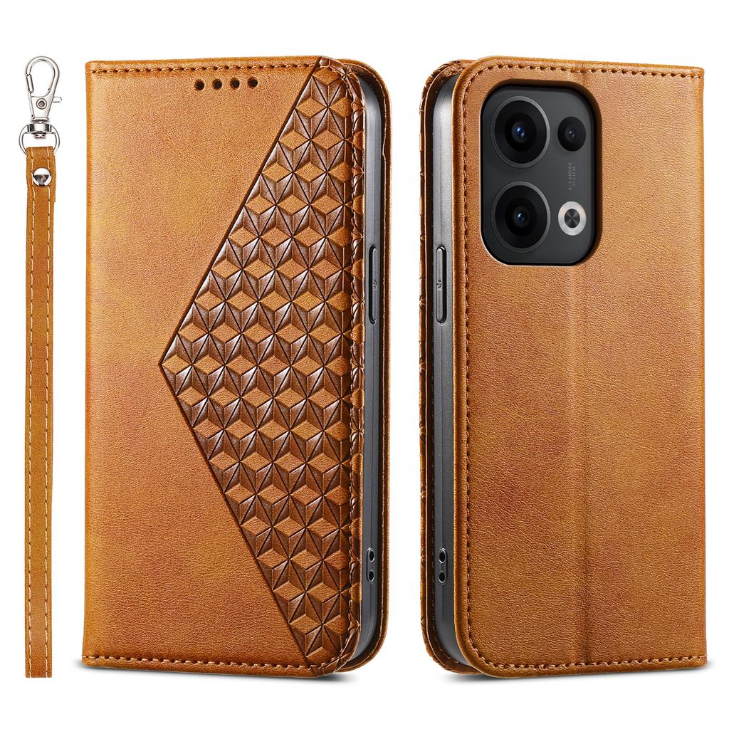 For Oppo Reno13 Pro 5G Case Calf Texture PU Leather Phone Cover with Wallet