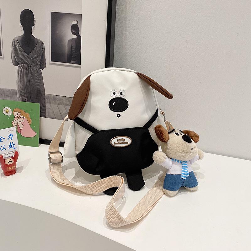 

Японский маленький рюкзак женский новый милый милый большой нос щенок мультфильм сумка девочка мягкий сердечко косой спан сумка single package чёрный