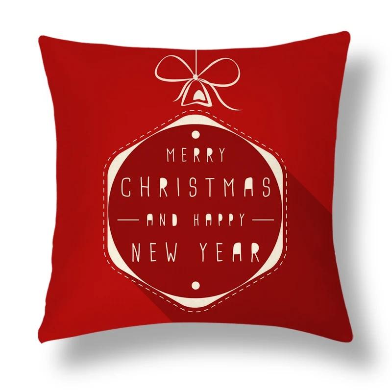Красная наволочка, новогодний мультяшный цветной снежный колокольчик, рождественские украшения, комплект подушек для спальни, дивана, ресторана, подушка с рукавами 40x40cm