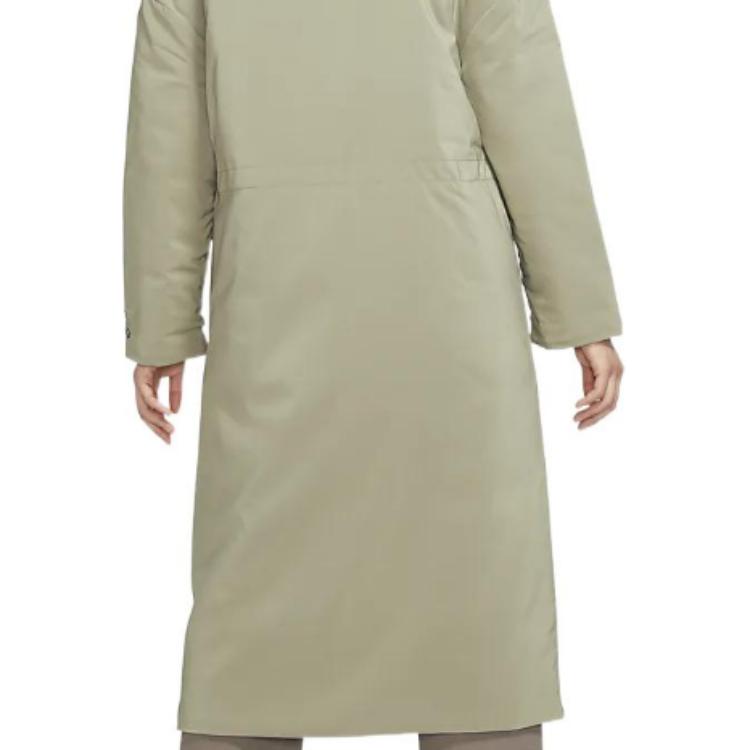 Jordan Trench Coat con Logo Ricamato con Colletto e Bottoni a Pressione Capispalla da Donna Verde Oliva DR0550-351