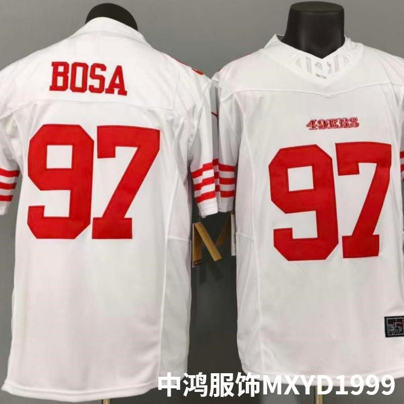 San Francisco 49ers 97 Nick Bosa White NFL Football Jersey Third Gen Embroidered Fan Wear