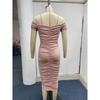 Sexy, elegantes Midikleid mit One-Shoulder-Rüstung für Damen