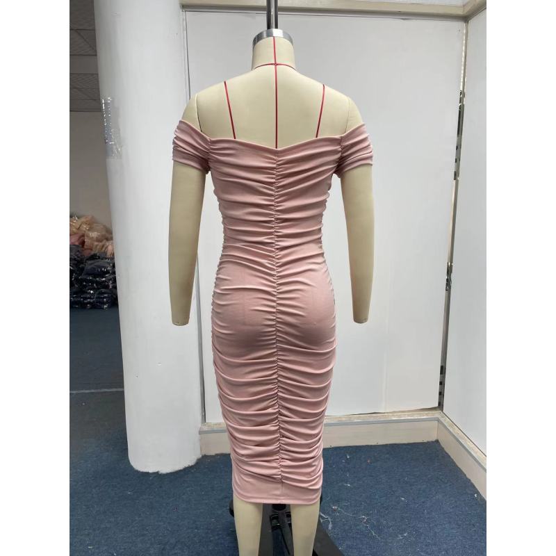 Sexy, elegantes Midikleid mit One-Shoulder-Rüstung für Damen