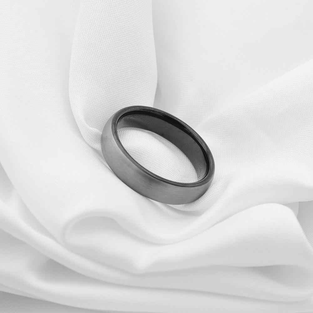 Jewelry Brushed Matte Tungsten Steel Ring Women'S Niche Premium Light Luxury Jewelry Curved Men'S Ring