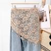 Durchsichtiger Netz-Hüftschal mit Blumenmuster, Taillengürtel-Schal, Vielseitiges Boho-Bandana für Damen