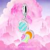 WOSTU 925 Silver Macaron Candy Box Dangle Charm fit Beads Bracelet Necklace For Women DIY Jewelry FIC663