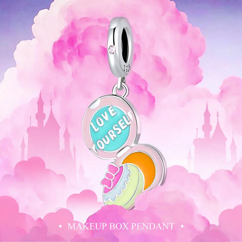 WOSTU 925 Silver Macaron Candy Box Dangle Charm fit Beads Bracelet Necklace For Women DIY Jewelry FIC663