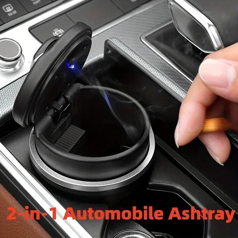 An Ashtray That Can Be Placed In a Car, Portable Car Cigarette Ashtray, Detachable Cup Lamp, One-touch Opening Car Ashtray