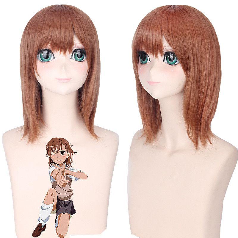 

Костюм для косплея Toaru Anime Kagaku No Railgun Мисака Микото Школьная форма Парик Wig Only,40cm/15.75in