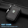 AEL1 1PCS Car Leather Key Case styling Keychain Genuine Leather  Car Logo Key Chain Bag Skoda Karoq Kamiq Fabia Yeti VRIS Octavia a5