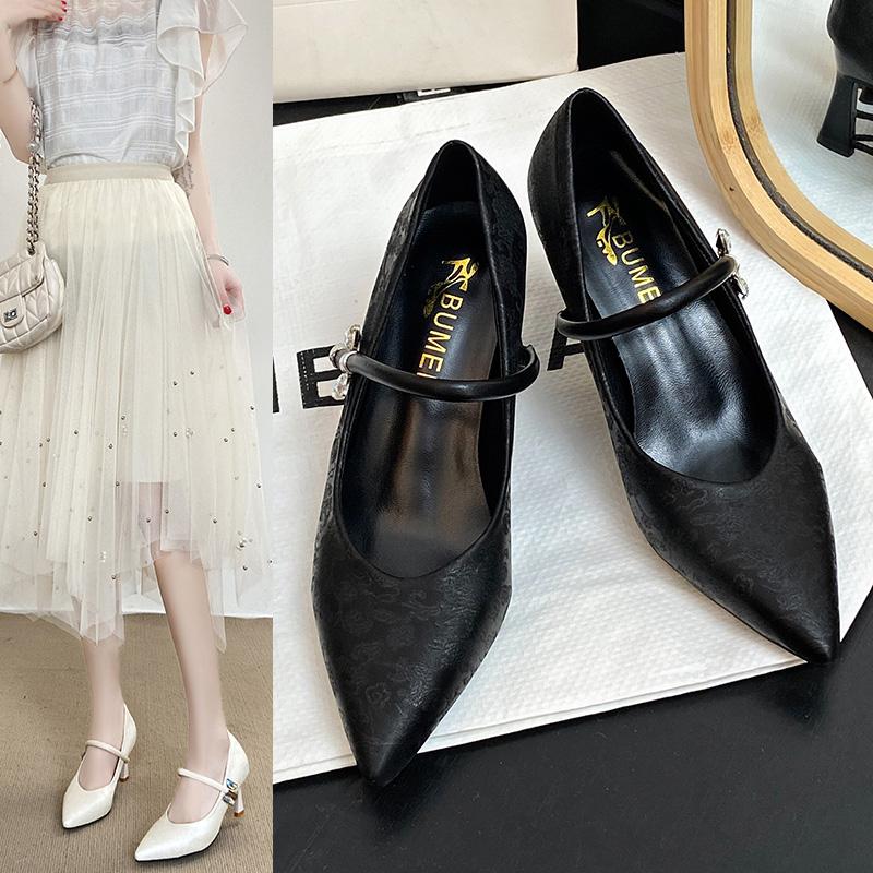 Fashion 2025 Women Silk Modern Latin Shoes Satin Cost-effective Waltz Tango Dancing Heels Closed Toe Salsa Shoes