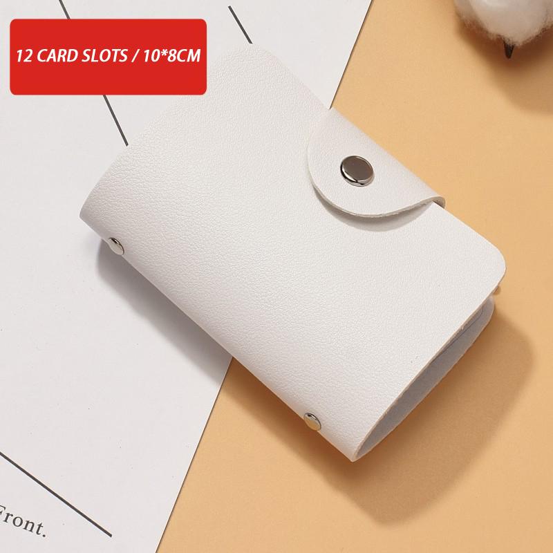 Business Card Holder Anti-Theft Id Credit Card Holder Fashion Women'S 12 Cards Slim Pu Leather Pocket Case Coin Purse Wallet