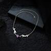 Retro Magic Hand Irregular Purple Crystal Necklace for Women Mystic Witch Holiday Party Zircon Gift Accessories Girls Necklace