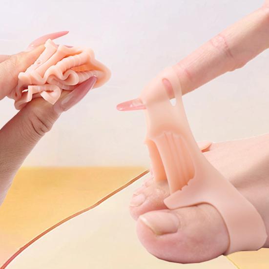 1 Pair 5 Hole Toe Separator, Thickened Elastic Forefoot Cushion Pad for Overlapping Toes, Breathable Bunion Corrector for Women
