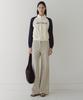 EN OR Back Logo Semi Bootcut Pants - Beige