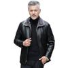 Dad's Winter Coat with Added Velvet and Thickened Middle-aged New Leather Jacket, Middle-aged and Elderly Men's Fur Integrated Leather Jacket