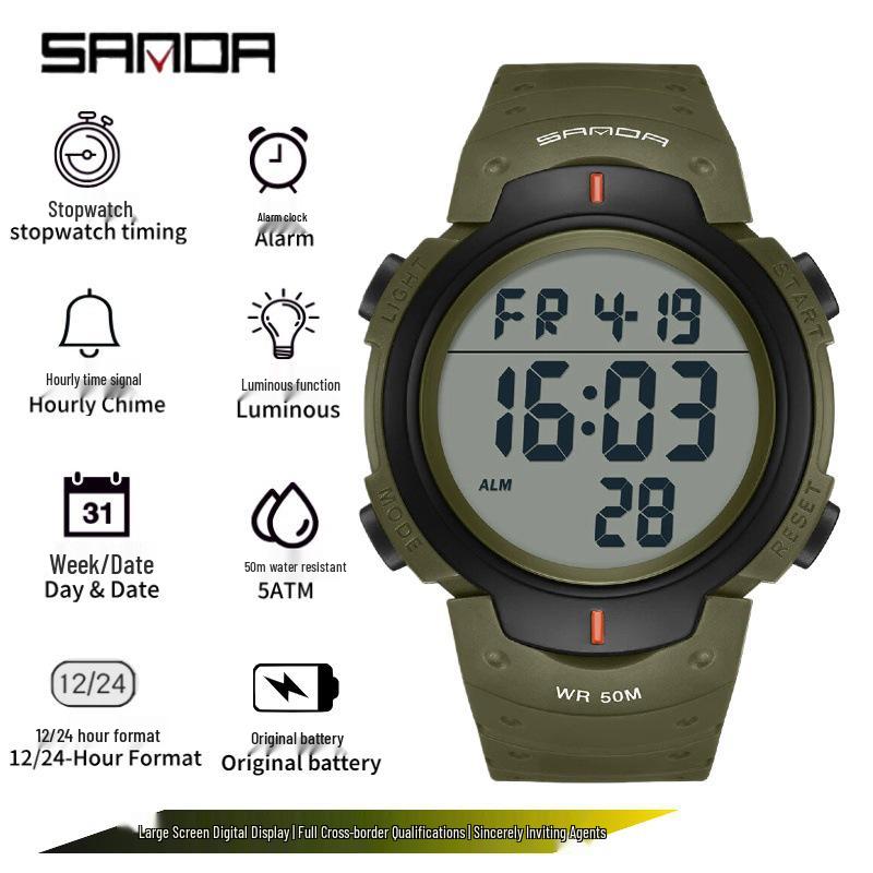 Sanda Astronaut Series Luminous Waterproof Multifunctional Sports Watch for Students