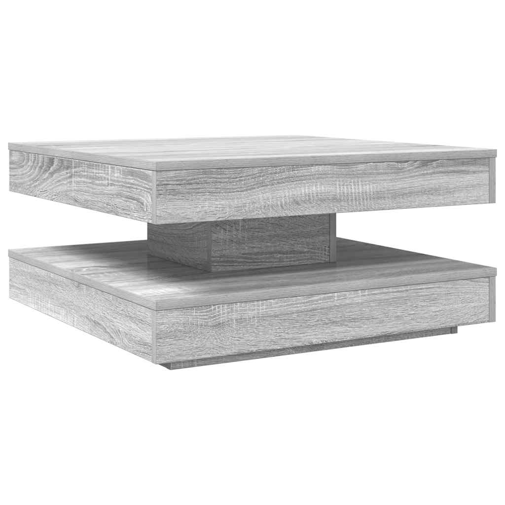 Rotating Coffee Table 360 degrees Swivel Grey Sonoma 70 x 70 x 34.5 cm